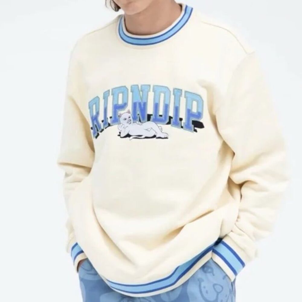 Rip n dip Team Spirit Embroidered Crew Neck Sweatshirt